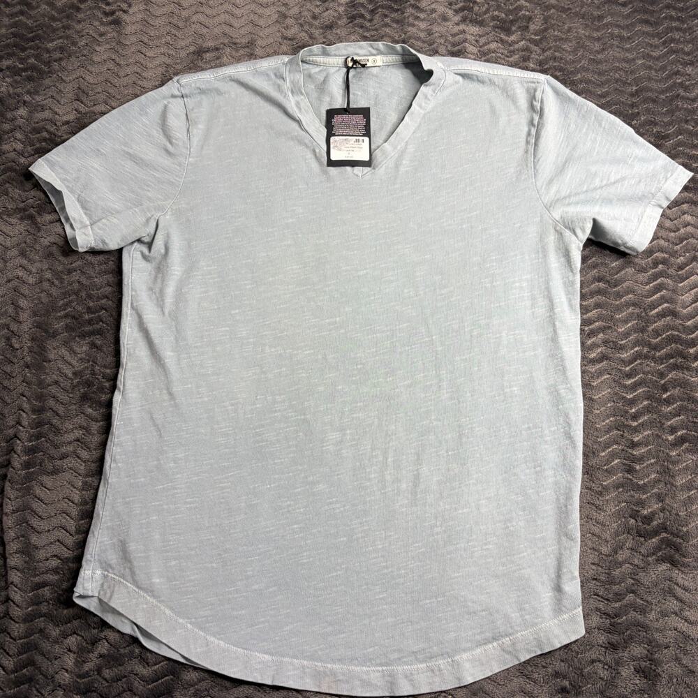Buck Mason Shirt Mens Sea Spray Venice Wash Slub Curved hem size Small